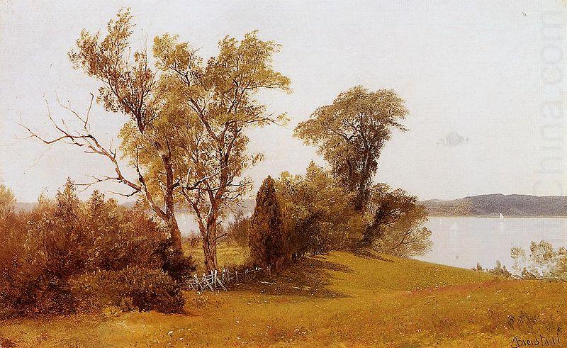 Sailboats on the Hudson at Irvington, Albert Bierstadt